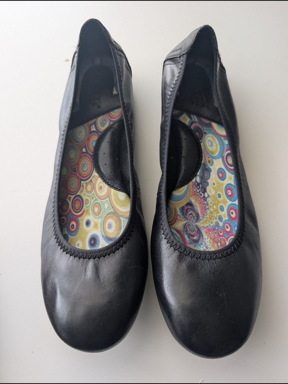 Born Julianne Black Leather Ballet Flats Comfort Shoes Women's Size 8.5 M